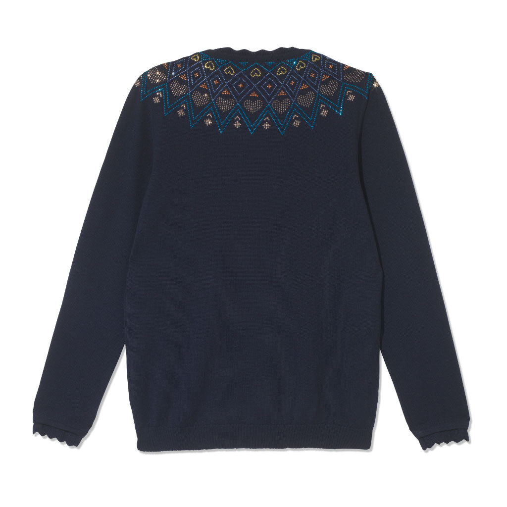 Fair Isle Heart Sweater - Navy