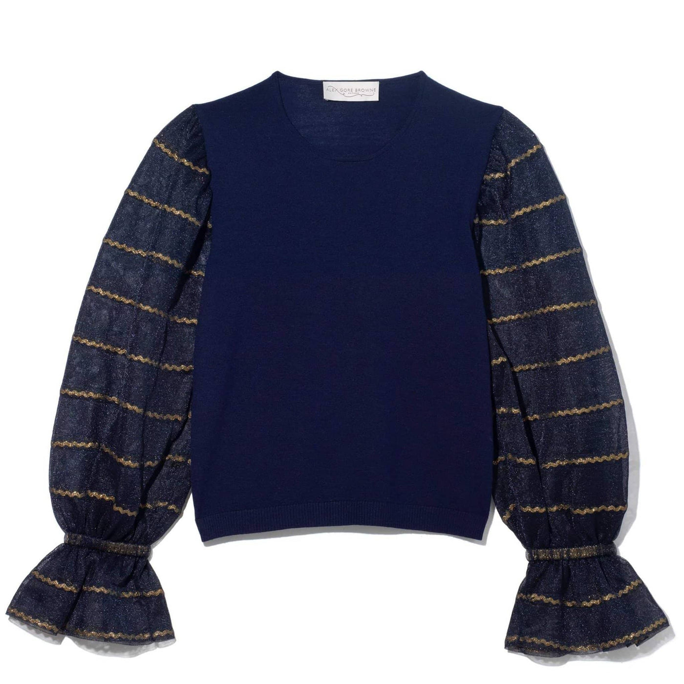 Navy Carousel Sweater - Ric Rac Ribbon stripe