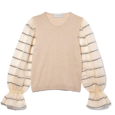 Beige Carousel Sweater - Ric Rac Ribbon stripe