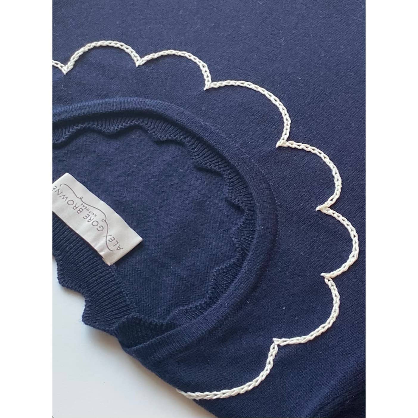 Navy Scallop Collar Sweater