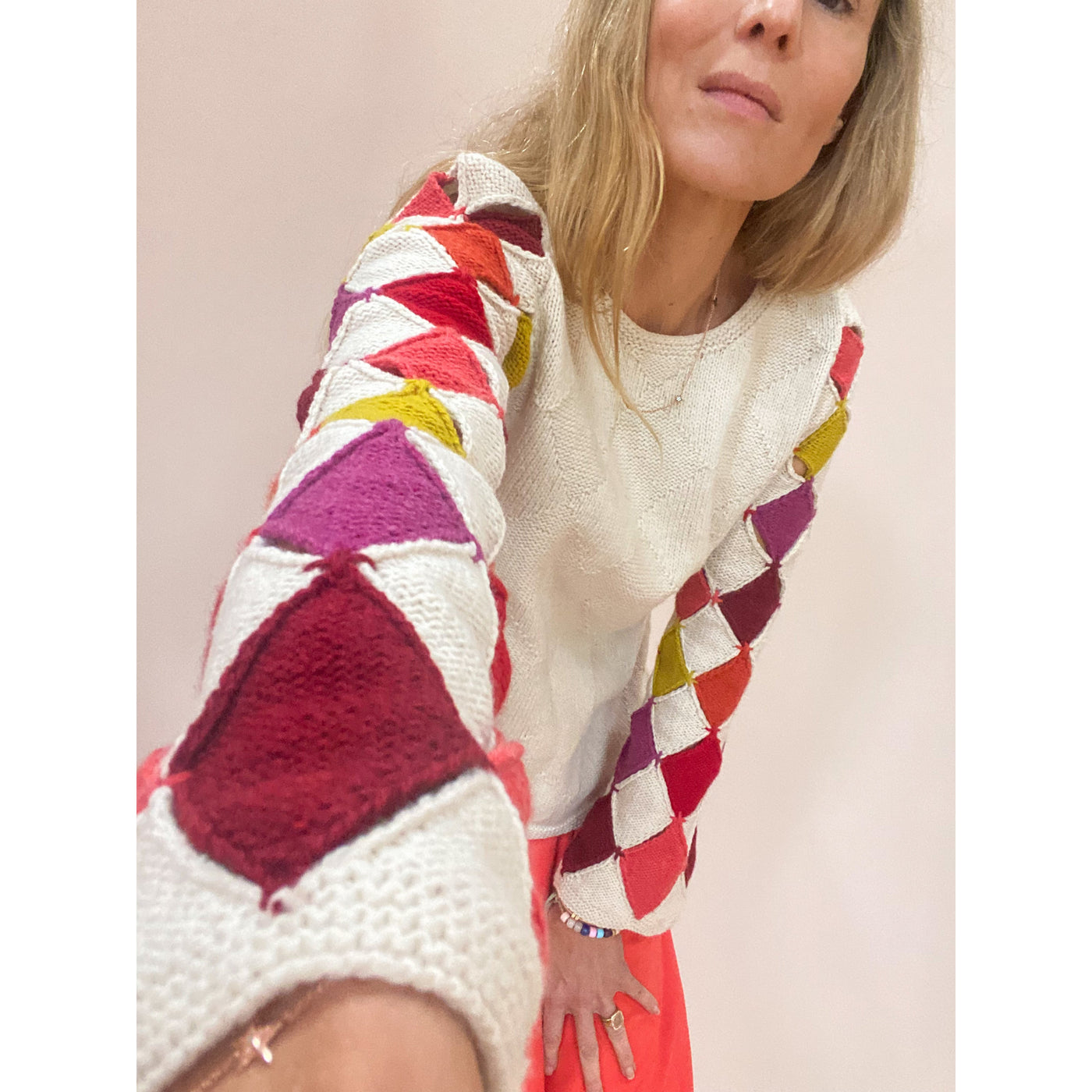 Harlequin Hand Knit - Multi Colour Sleeve