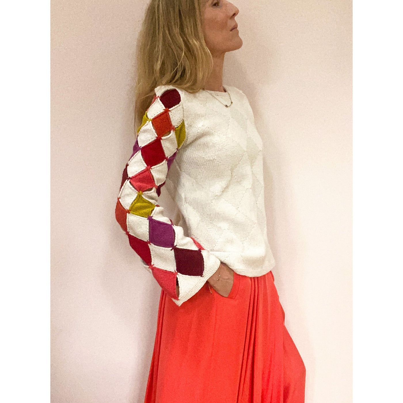 Harlequin Hand Knit - Multi Colour Sleeve