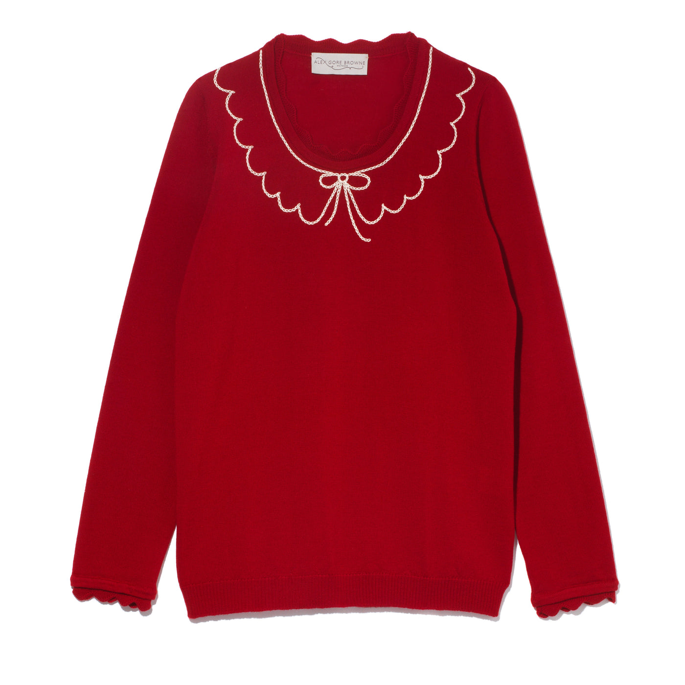 Peter Pan Collar Sweater - Red