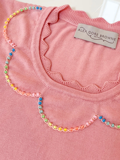 Cotton Rainbow Sprinkles Sweater - Pink