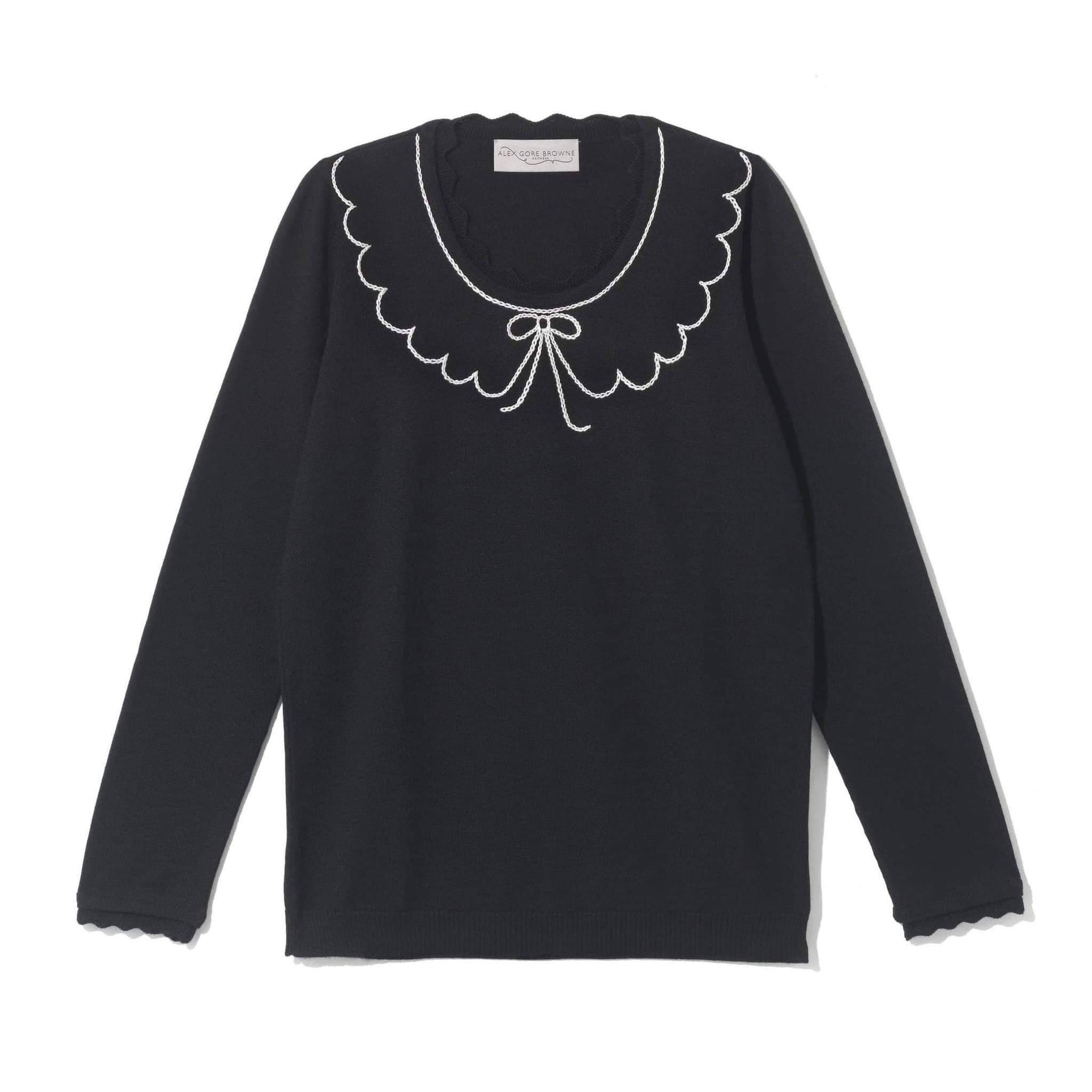 Peter Pan Collar Sweater - Black