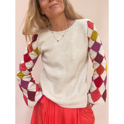 Harlequin Hand Knit - Multi Colour Sleeve